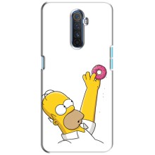 Чехол с Симпсонами для Realme X2 Pro (VPrint) (Гомер с пончиком)