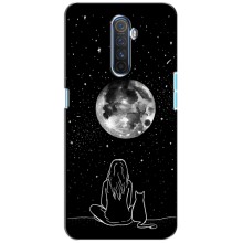 Чехол с рисунком кот на Realme X2 Pro (Девушка с котом)
