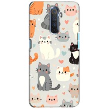 Чехол с рисунком кот на Realme X2 Pro (Коллаж котов)