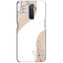 Силиконовый чехол с принтом в цветах на Realme X2 Pro – Нюдовый дизайн