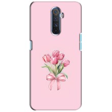 Чехол с розовым рисунком для Realme X2 Pro (Букет цветов)
