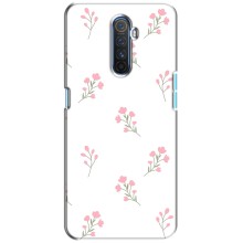 Чехол с розовым рисунком для Realme X2 Pro (Розовые цветы)