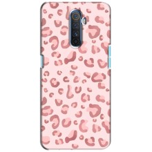 Чехол с розовым рисунком для Realme X2 Pro (Розовый леопард)