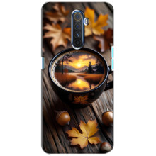 Чехол с уникальным дизайном «Осень с кофе» для Realme X2 Pro – Тёмный кофе