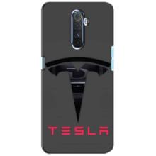 Силиконовый бампер с картинкой машины на Realme X2 Pro – Logo TESLA