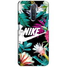 Силиконовый Чехол на Realme X2 Pro с картинкой Nike (Цветочный Nike)