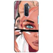 Силіконовый Чохол на Realme X2 Pro з картинкой Модных девушек (Дівчина та вії)