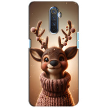 Яркий чехол для Realme X2 Pro с Зимними Оленятами – Олень в свитере