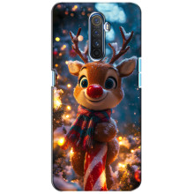 Яркий чехол для Realme X2 Pro с Зимними Оленятами – Олень в шарфе
