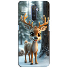 Яркий чехол для Realme X2 Pro с Зимними Оленятами – Оленёнок в лесу