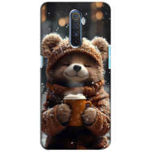 Печатный чехол «Зверята с кофе» для Realme X2 Pro – Мишка с кофе