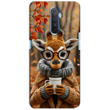Печатный чехол «Зверята с кофе» для Realme X2 Pro – Жираф с кофе