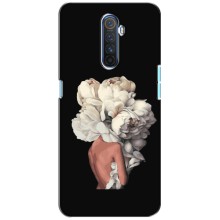 Чехлы (ART) Цветы на Realme X2 Pro (VPrint) (Белые цветы)