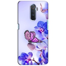 Чехлы с Цветами для Realme X2 Pro (VPrint) (Бабочка на цветочке)