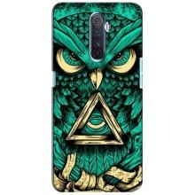 Чохли з принтом СОВИ для Realme X2 Pro (Зелена сова)