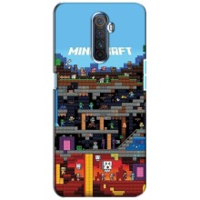 Чехол Майнкрафт на Realme X2 Pro (AlphaPrint) Minecraft (фон Minecraft)