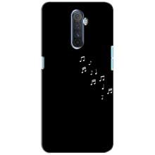 Чехол с картинками на черном фоне для Realme X2 Pro (Ноты)