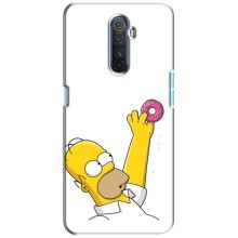 Чехол с Симпсонами для Realme X2 Pro (VPrint) (Гомер с пончиком)
