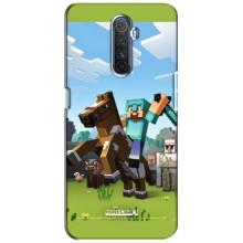 Чехлы для Realme X2 Pro (Персонажи Майн Крафт) (На коне)