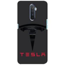 Силиконовый бампер с картинкой машины на Realme X2 Pro (Logo TESLA)