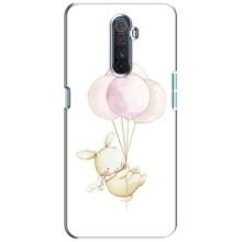 Силиконовый бампер с картинкой животных для Realme X2 Pro (Кролик и шарики)