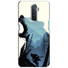 Силиконовый бампер с картинкой животных для Realme X2 Pro (Медведь и лес)
