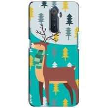 Силиконовый бампер с картинкой животных для Realme X2 Pro (Олень с шарфом)