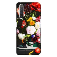 Брендновые Чехлы для Realme X3 - (PREMIUMPrint) (Nike цветы)