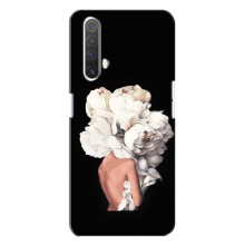 Чехлы (ART) Цветы на Realme X3 (VPrint) (Белые цветы)