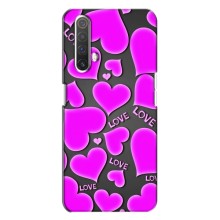 Чехлы для любимой на Реалмі Х3 (VPrint) (Pink hearts)