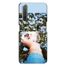 Чехлы с изображением разных животных для Realme X3 (Ежик на руках)