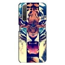 Чехлы с изображением разных животных для Realme X3 (Яркий Тигр)