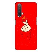 Чехлы (Знак сердечка) на Realme X3 – Сердце на красном