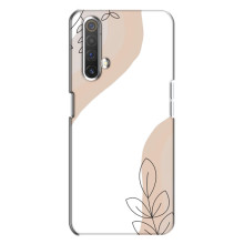Силиконовый чехол с принтом в цветах на Realme X3 – Нюдовый дизайн
