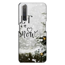 Новогодние, Праздничные Чехлы для Realme X3 - 2024 год (Let it snow)