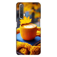 Чехол с уникальным дизайном «Осень с кофе» для Realme X3 – Кофе с жёлтым