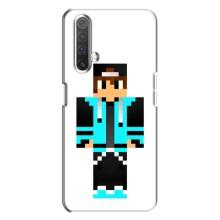 Чехлы для Realme X3 (Персонажи Майн Крафт) – Мальчик в голубом