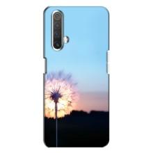 Силиконовый Чехол с одуванчиками на Realme X3 – Закат с одуванчиком