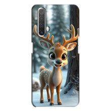 Яскравий чохол для Realme X3 з Зимові Оленята – Оленятко в лісі