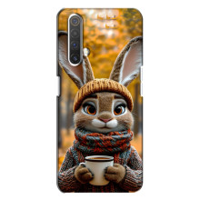 Печатный чехол «Зверята с кофе» для Realme X3 – Зайчик с кофе