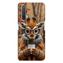 Печатный чехол «Зверята с кофе» для Realme X3 – Жираф с кофе