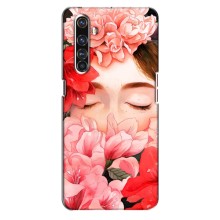 Чехлы (ART) Цветы на Realme X50 Pro (VPrint) (Глаза в цветах)