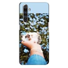 Чехлы с изображением разных животных для Realme X50 Pro (Ежик на руках)