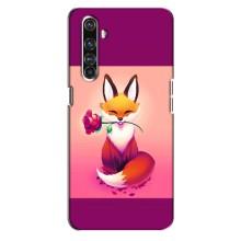 Чохли з картинкою Лисичка для Realme X50 Pro (VPrint) (Лиса з трояндою)