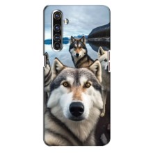 Чехол с Хаски для Realme X50 Pro - (AlphaPrint) (Селфи ХАски)