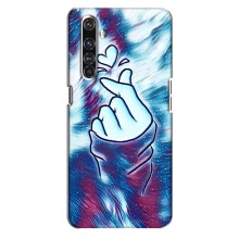 Чехол с принтом для Realme X50 Pro (AlphaPrint - Знак сердечка) – Радужное сердце