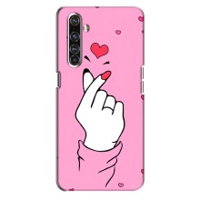 Чехол с принтом для Realme X50 Pro (AlphaPrint - Знак сердечка) – Знак Love