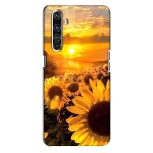 Чехол с Цветами для Realme X50 Pro (поле подсолнухов)