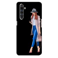 Чехол с картинкой Модные Девчонки Realme X50 Pro (Девушка со смартфоном)