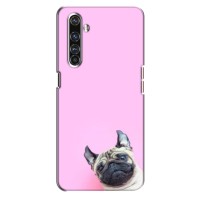 Бампер для Realme X50 Pro с картинкой "Песики" – Собака на розовом